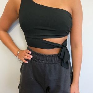Black tie top - size small